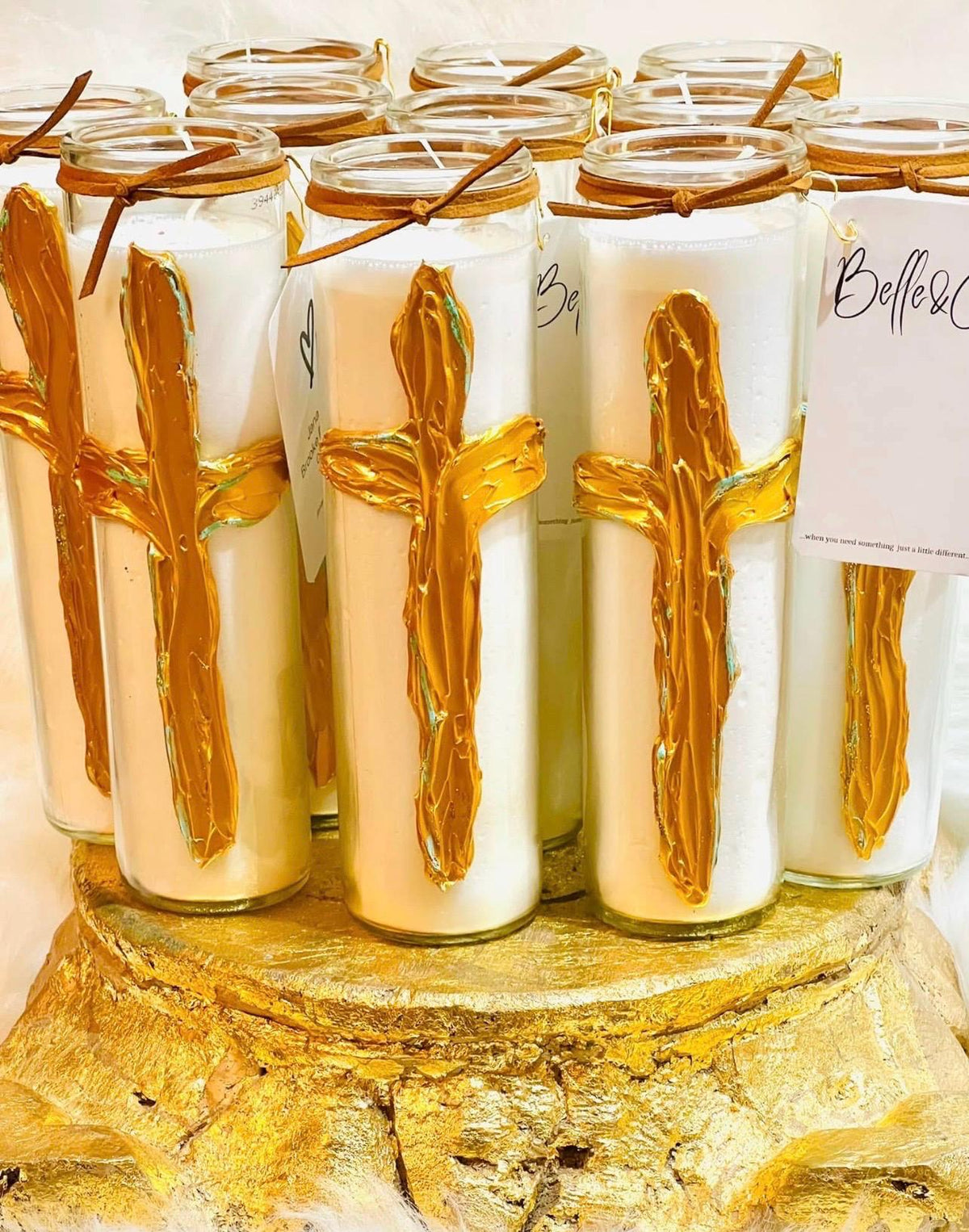 Hand-Painted Prayer Candles - Set of 3